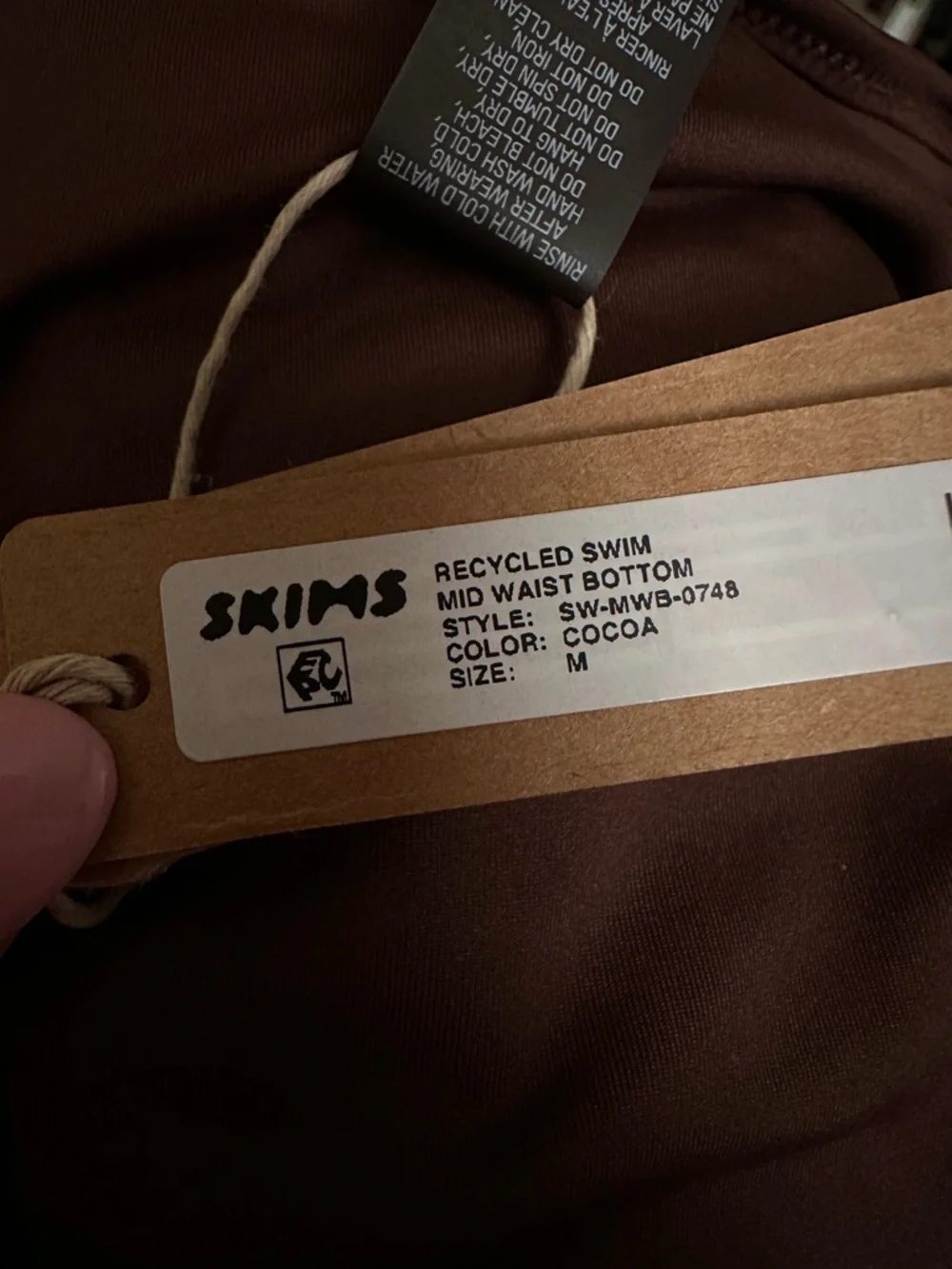 SKIMS Recycled Swim Cocoa Mid Waist Bikini Bottoms
